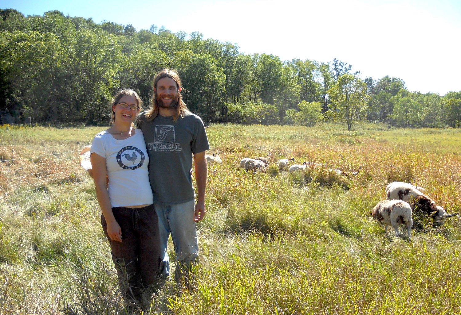 farm family in a pasture